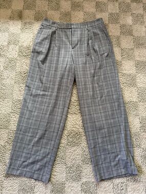 Gray Plaid Women’s Trousers